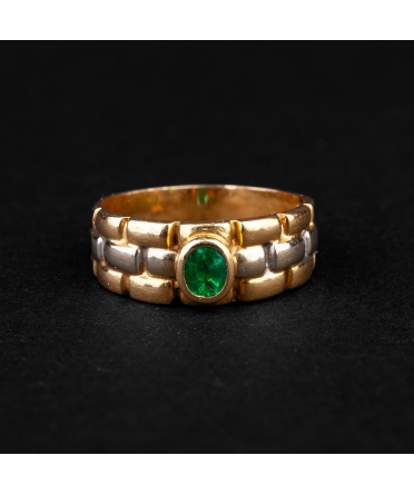 Gold vintage ring with emerald - 1