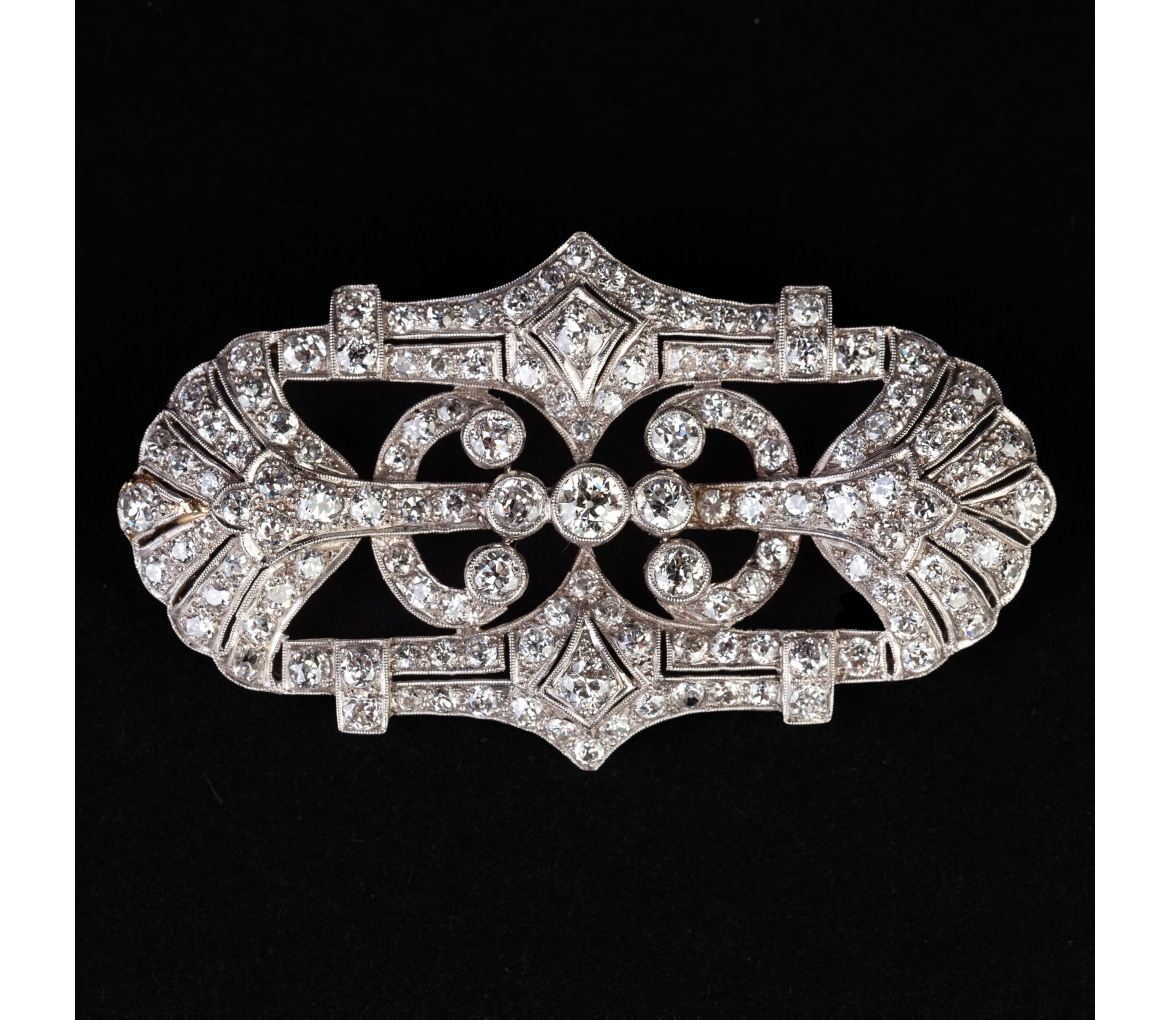 Platinum Art Deco Diamond Brooch - 1