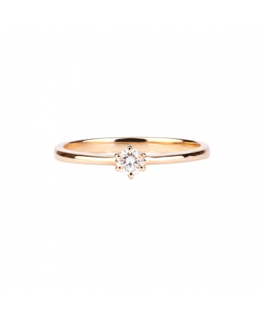 Gold engagement ring with white diamond - 1